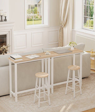 WOLTU Bartafel 100x40x100cm - Stijlvolle Bistro Cocktail Eettafel met Vintage Houtlook