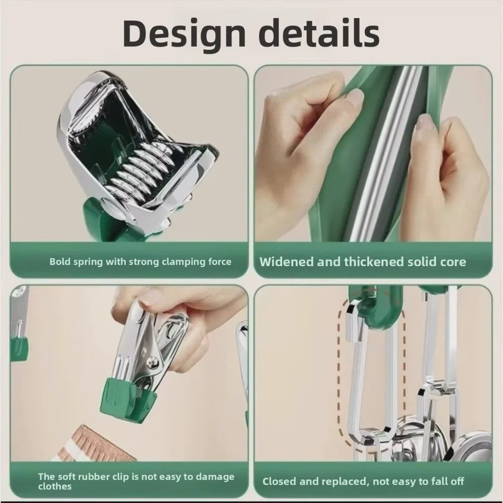 Droogrek met 20 Clips - RVS Sokkenhanger voor Ondergoed & Kleine Was