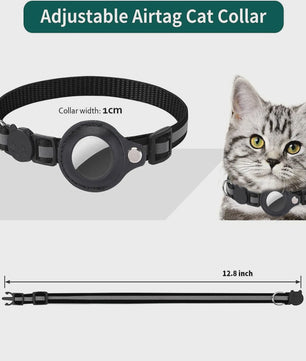 Veiligheids Halsband voor Katten met AirTag Houder - Verstelbaar, Reflecterend & Waterdicht