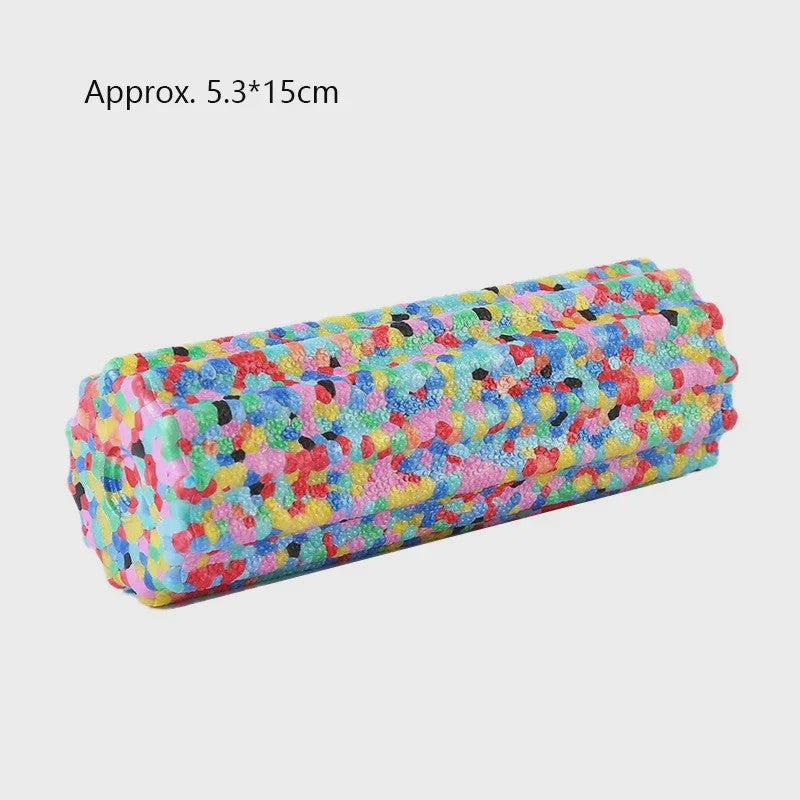 Kleurrijke Yoga Foam Roller 15x5.3cm - Zachte Textuur voor Spierherstel & Pilates