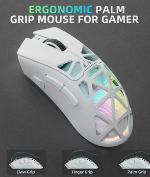 AULA SC620 Gaming Muis - Tri-Mode Connectiviteit (Wired/BT/2.4G), Lichtgewicht, 12000 DPI, PAW3311 Sensor