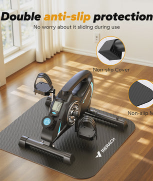 MERACH Mini Hometrainer Fiets - Stille Onder Desk Bike met App voor Arm & Been Training