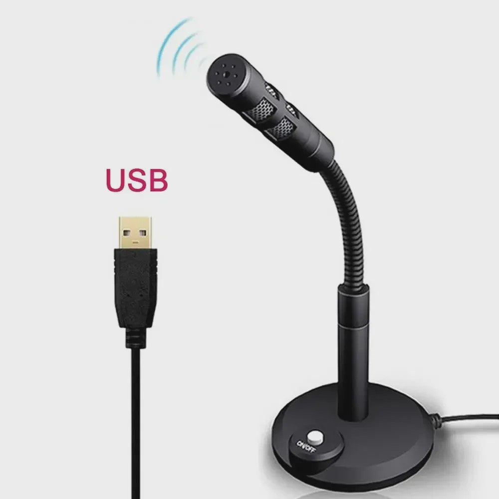 Mini USB Desktop Microfoon met 3.5mm Jack - Ideaal voor PC, Gaming & Opnames