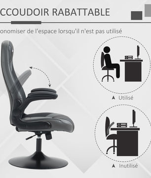 Ergonomische Gaming Stoel met Draaibare Metalen Voet en Verstelbare Hoogte