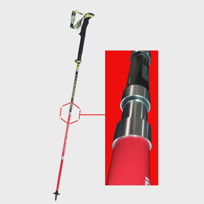 Pioneer Ultralichte Carbon Trekkingstokken - Opvouwbaar & Snel Sluitend (115-135cm)