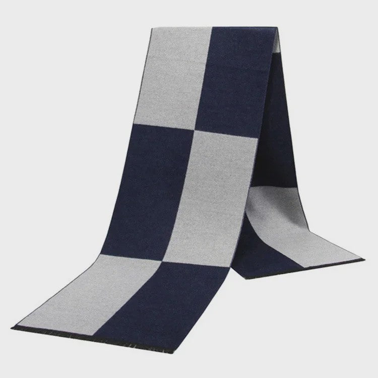 Luxe Heren Sjaal - Warme Wol & Kasjmier - Winter Ruitpatroon