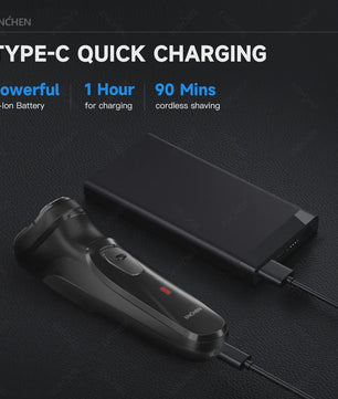 ENCHEN Blackstone Elektrisch Scheerapparaat voor Mannen - 3D Zwevend, Wasbaar, USB-C Oplaadbaar
