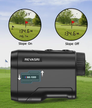 REVASRI Golf Laser Afstandsmeter 1000M met Slope Compensatie, Flag Lock & Type-C Opladen