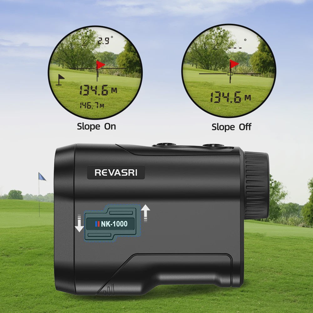 REVASRI Golf Laser Afstandsmeter 1000M met Slope Compensatie, Flag Lock & Type-C Opladen
