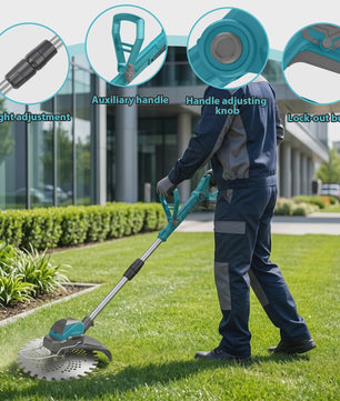 Draadloze Grasmaaier & Trimmer 9-Inch 300W - Telescopisch & Borstelloos