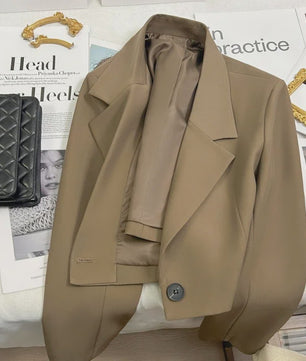Chique Zwarte Cropped Blazer voor Dames - Trendy en Veelzijdig Jasje