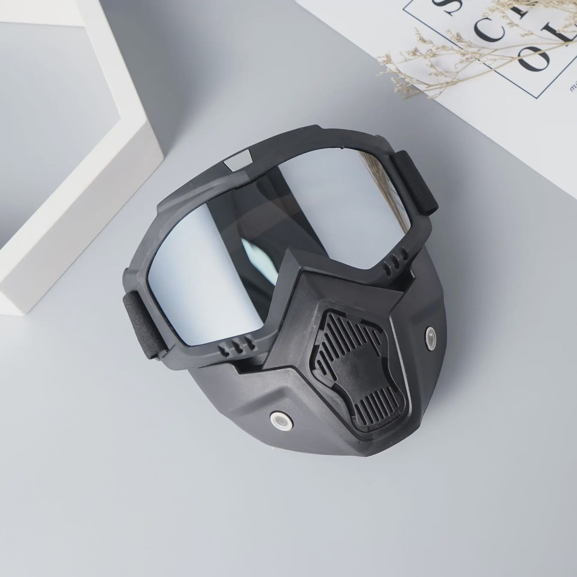Motorcross Motorhelm Vizier Masker met Goggles - Winddicht, Ademend en Verstelbaar