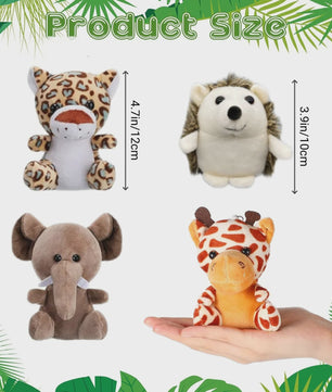12-36 Stuks Kleine Safari Knuffeldieren - 12cm Jungle Dieren Pluche Speelgoed voor Feestjes & Cadeaus