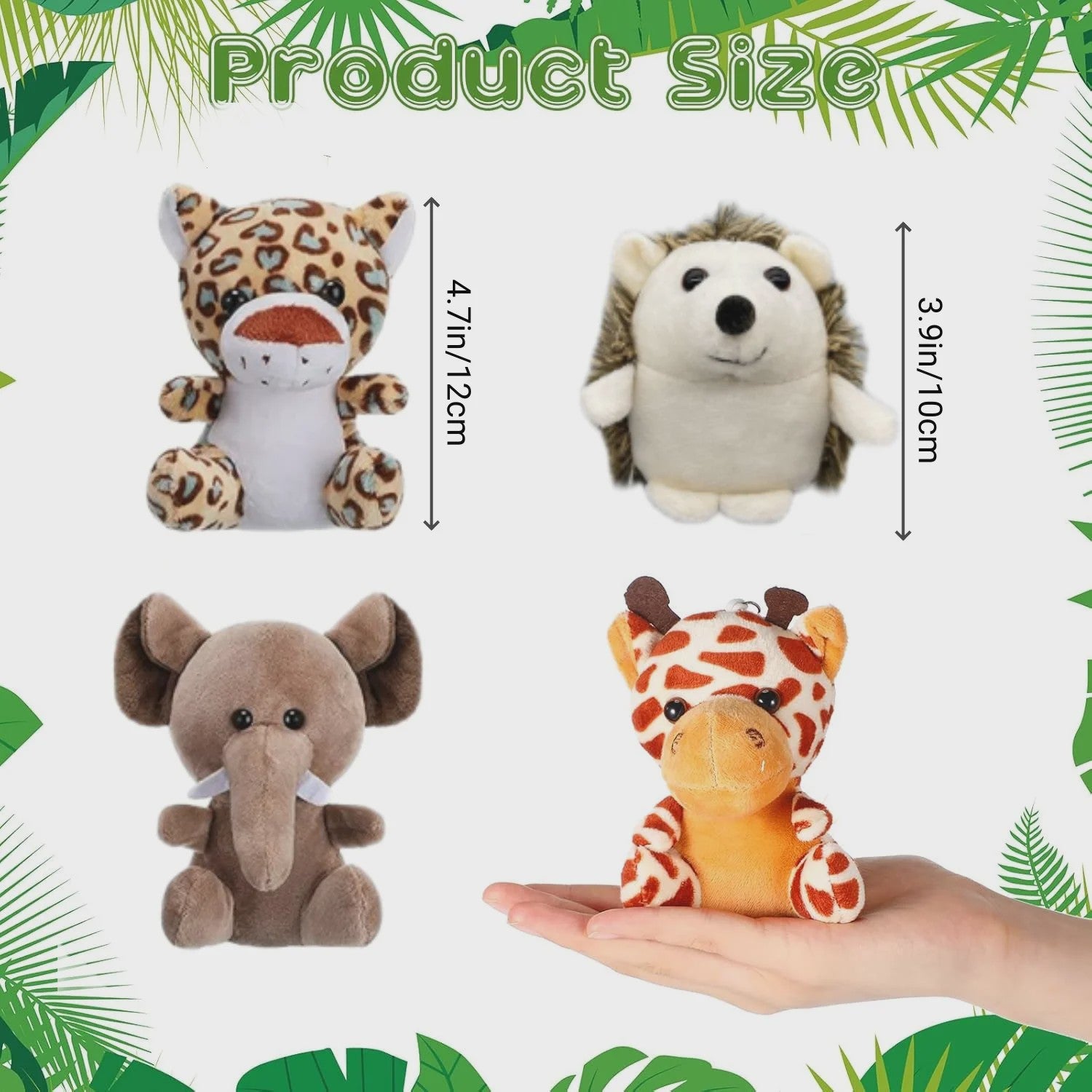 12-36 Stuks Kleine Safari Knuffeldieren - 12cm Jungle Dieren Pluche Speelgoed voor Feestjes & Cadeaus