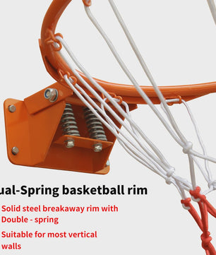 Professionele Dubbele Veer Basketbalring - Duurzaam Staal, Schokabsorberend, Weerbestendig voor Binnen & Buiten