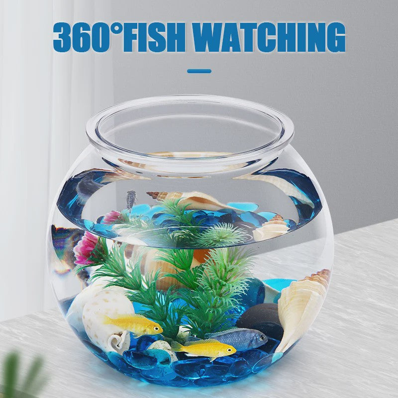 Ronde Plastic Vissenkom - Duurzaam Desktop Aquarium voor Kleine Vissen