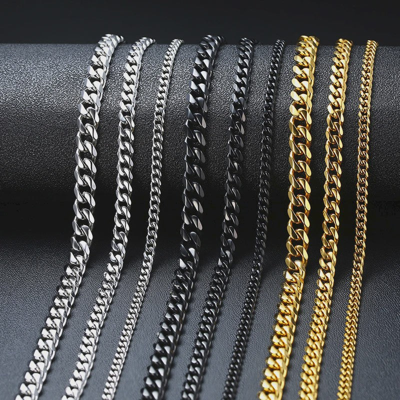 Klassieke Cuban Chain Ketting Heren Dames - Roestvrij Staal (3-11mm)