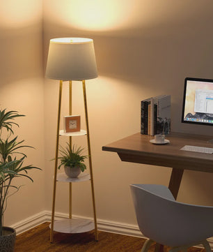 Moderne Tripod Vloerlamp met 3 Planken en LED Verlichting - Dimbaar