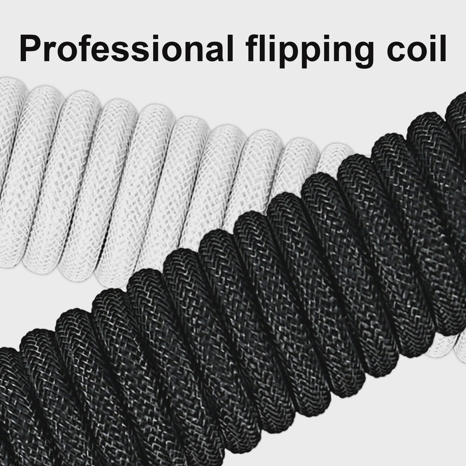 Coiled USB-C naar USB-A Keyboard Kabel met Afneembare Aviator Connector - Dubbel Sleeved
