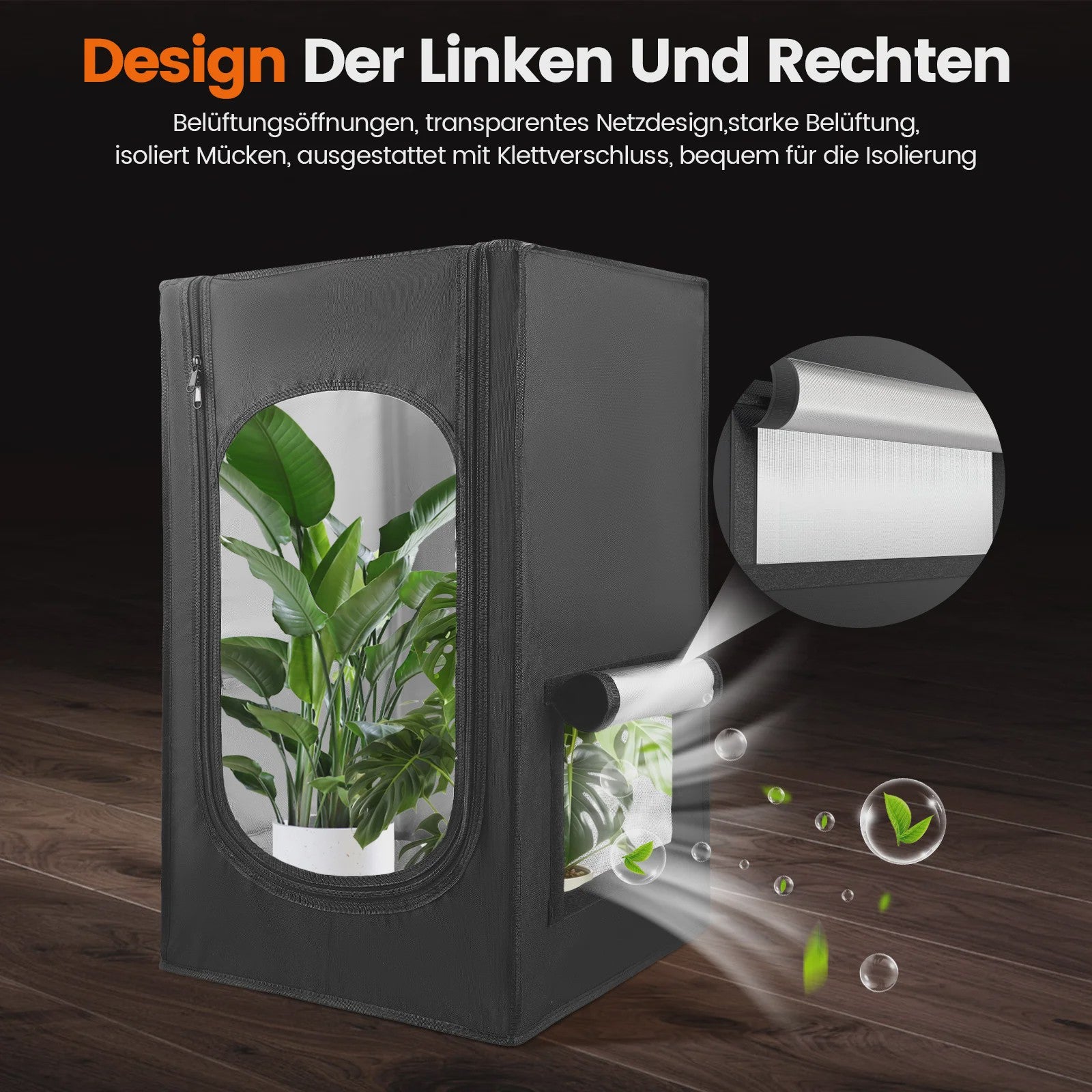 Professionele Kweekkas 44x44x72cm - Hoge Reflectie Mylar, 600D, Hydrocultuur