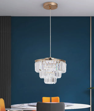 Luxe Kristallen Plafondlamp Goud - Moderne Hanglamp met LED Verlichting voor Woonkamer & Slaapkamer