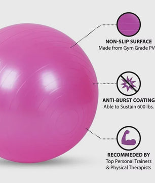 Fitness Bal / Yogabal - 55-75cm - Anti-Burst - Gym, Pilates, Balans Training