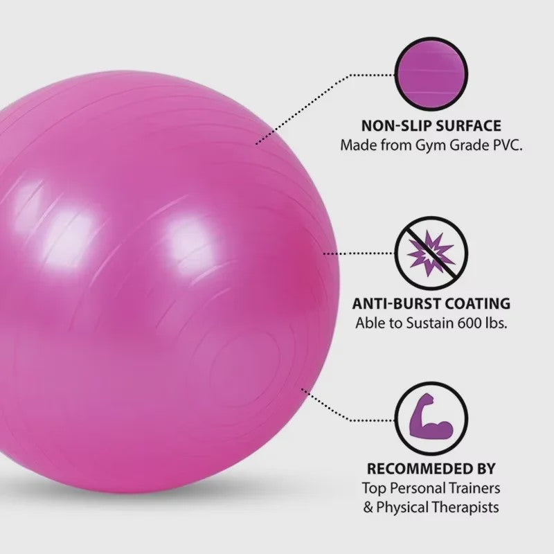 Fitness Bal / Yogabal - 55-75cm - Anti-Burst - Gym, Pilates, Balans Training