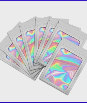 50x Holografische Mylar Zakjes - Geurafsluitend & Hersluitbaar - Ideaal voor Cadeaus & Retail