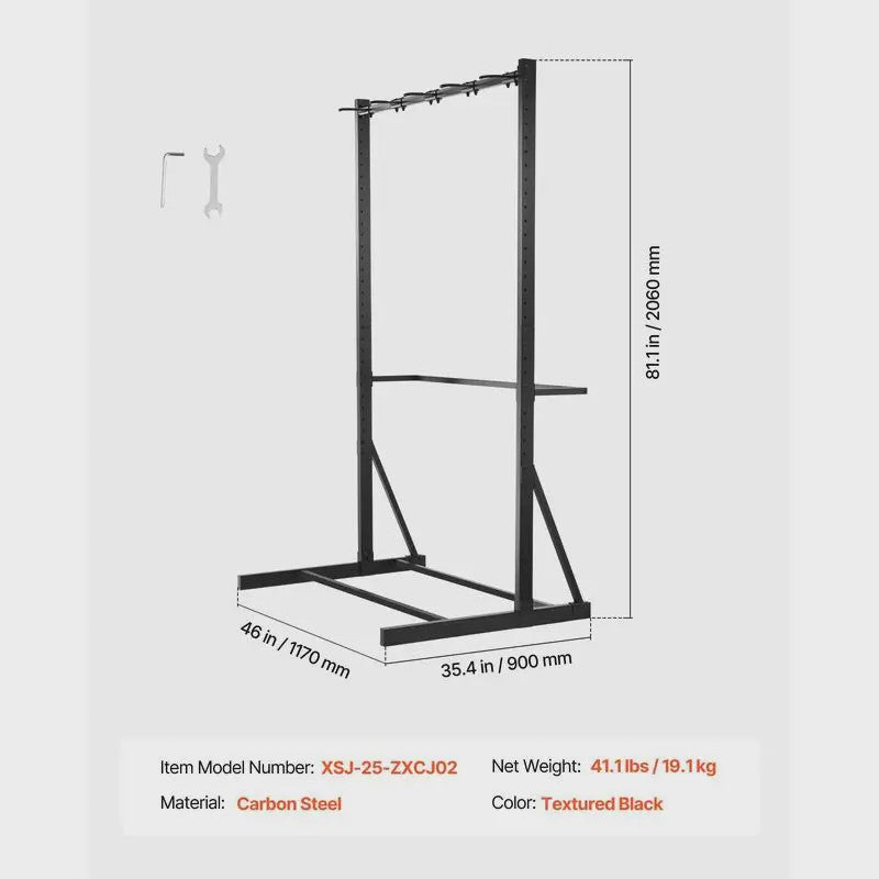 Fietsenrek voor 5 Fietsen - Carbon Staal - 136 kg Capaciteit - Verticale Fietsenstalling