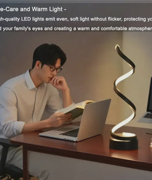 Moderne LED Spiral Tafellamp - 3 Kleurtemperaturen, Dimbaar, USB