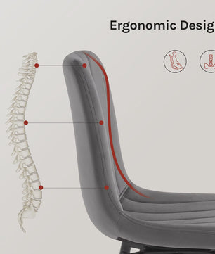 Set van 4 Fluwelen Eetkamerstoelen - 360° Draaibaar & Ergonomisch Ontwerp