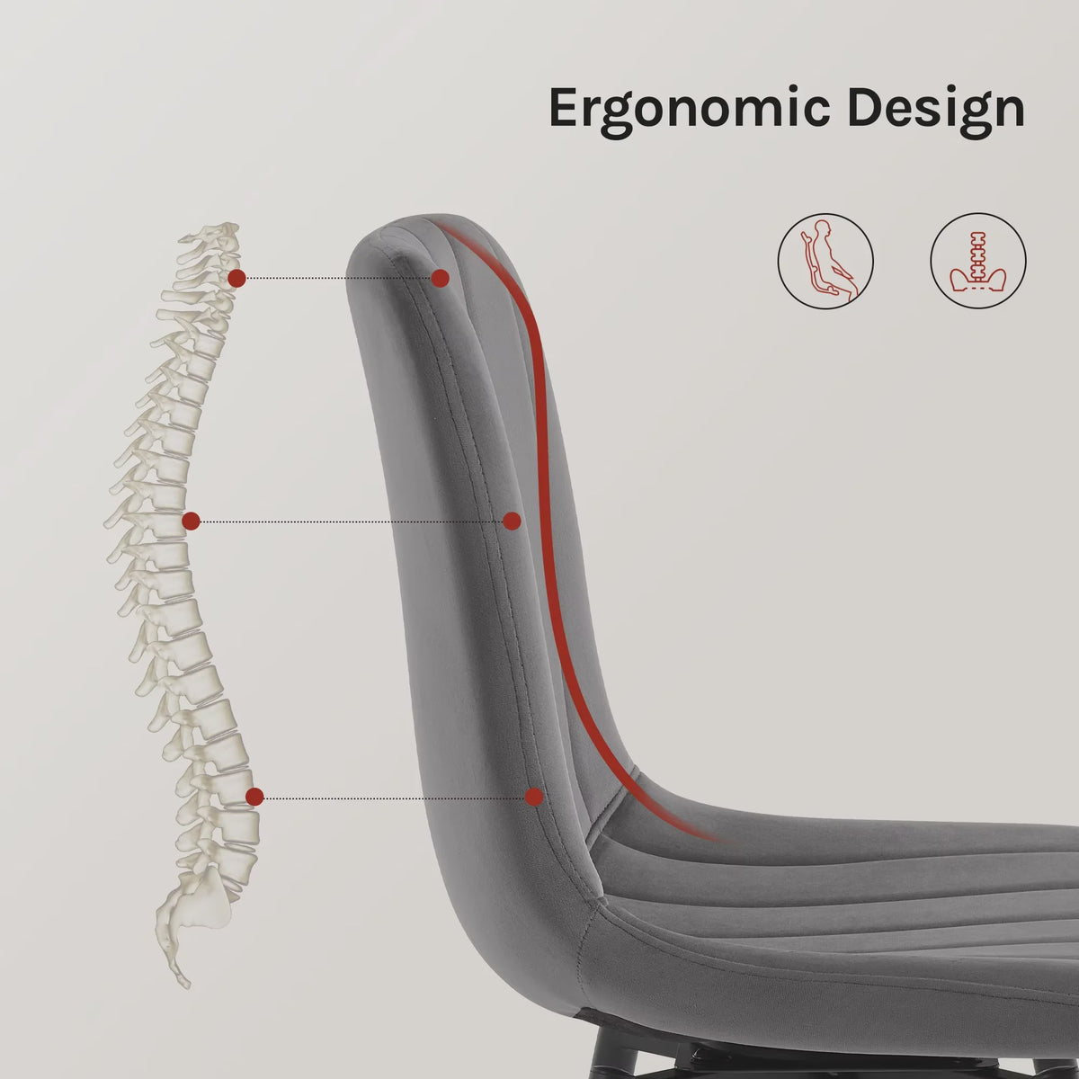 Set van 4 Fluwelen Eetkamerstoelen - 360° Draaibaar & Ergonomisch Ontwerp