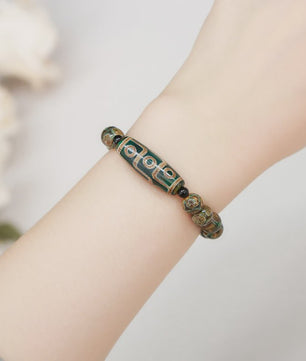 Tibetaanse Dzi Agate Armband met 9 Ogen - Retro Buddha Gebedssieraad