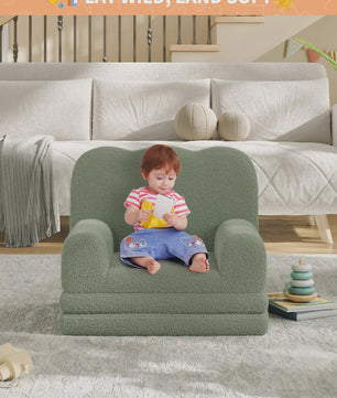 2-in-1 Kinderfauteuil & Sofa: Zacht, Opvouwbaar en Comfortabel Foam Meubel voor Kinderkamer