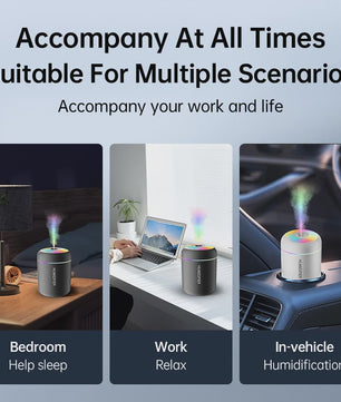 180ML Mini Luchtbevochtiger USB Aroma Diffuser met Kleurrijke Verlichting voor Auto, Huis & Slaapkamer
