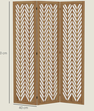 Vouwbare Houten Kamerverdeler met Decoratief Patroon - 3 Panelen