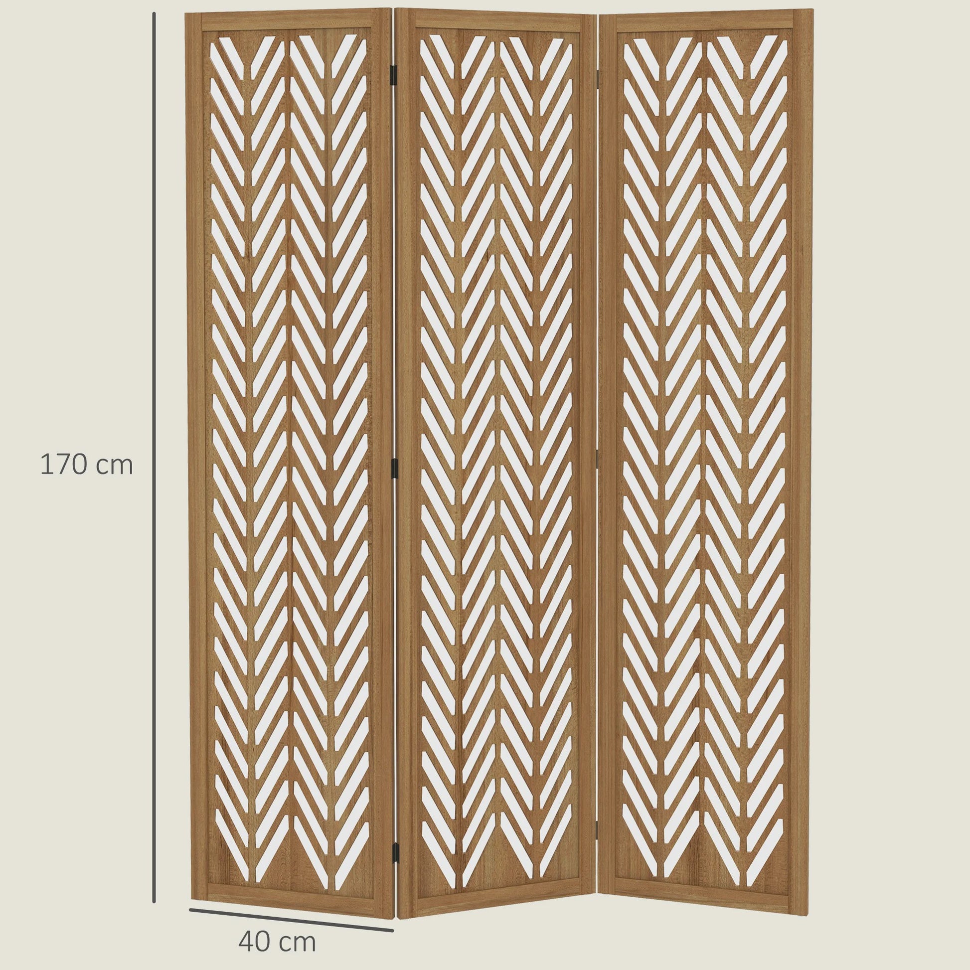 Vouwbare Houten Kamerverdeler met Decoratief Patroon - 3 Panelen