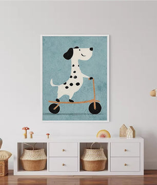 Vrolijke Dieren Canvas Posters - Leeuw, Hond, Beer & Cheetah op Skateboard - Kinderkamer Decoratie