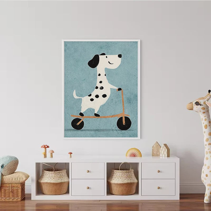 Vrolijke Dieren Canvas Posters - Leeuw, Hond, Beer & Cheetah op Skateboard - Kinderkamer Decoratie