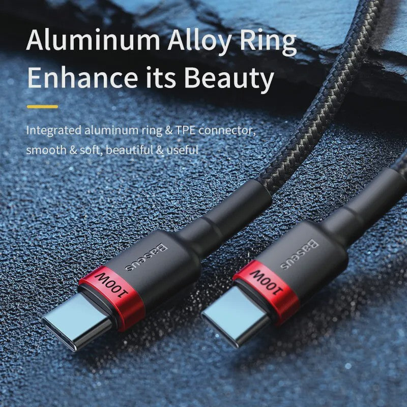 Baseus USB-C naar USB-C Kabel 100W PD Snellader - Geschikt voor iPhone, MacBook, Samsung & Xiaomi