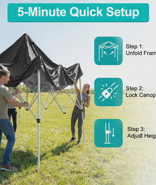 3x3m Pop-Up Gazebo Partytent - Waterdicht, UV-beschermend & Draagbaar