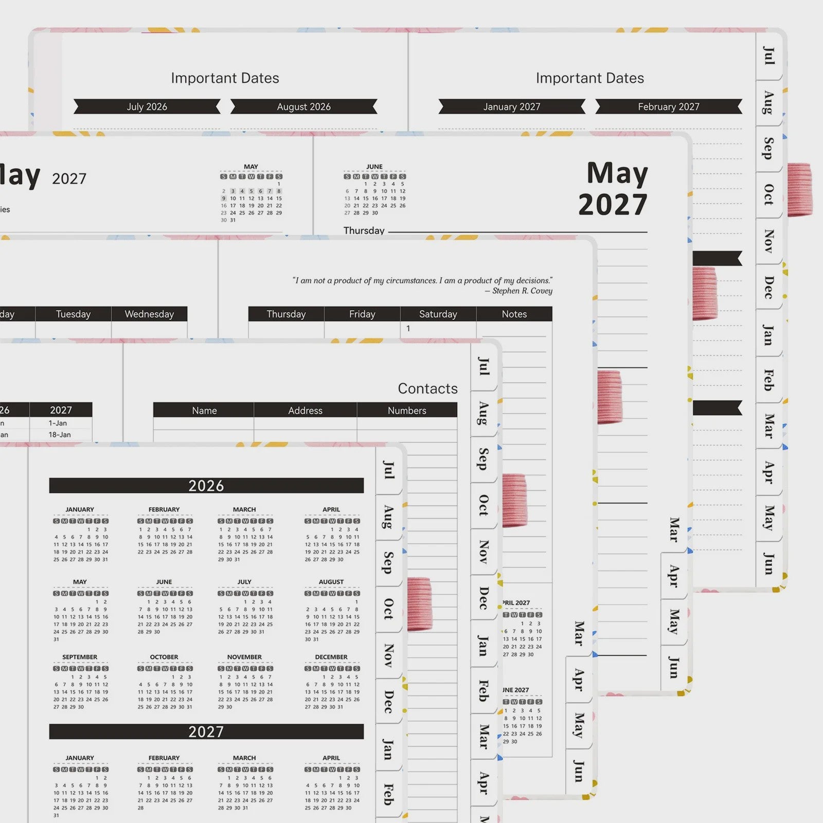 Bloemen A5 Planner 2026-2027: Week & Maand Overzicht met 144 Pagina's