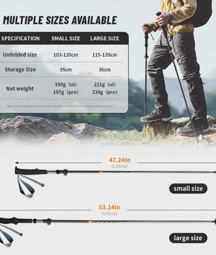 Naturehike Ultralichte Carbon Fiber Trekkingstokken - Opvouwbaar & Snel Sluitend