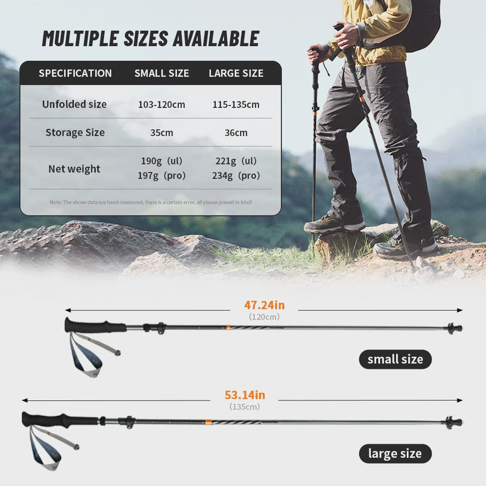 Naturehike Ultralichte Carbon Fiber Trekkingstokken - Opvouwbaar & Snel Sluitend