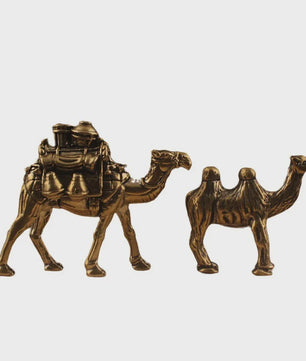 Set van 2 Bronzen Kamelen Ornamenten - Reis Souvenir & Desktop Decoratie