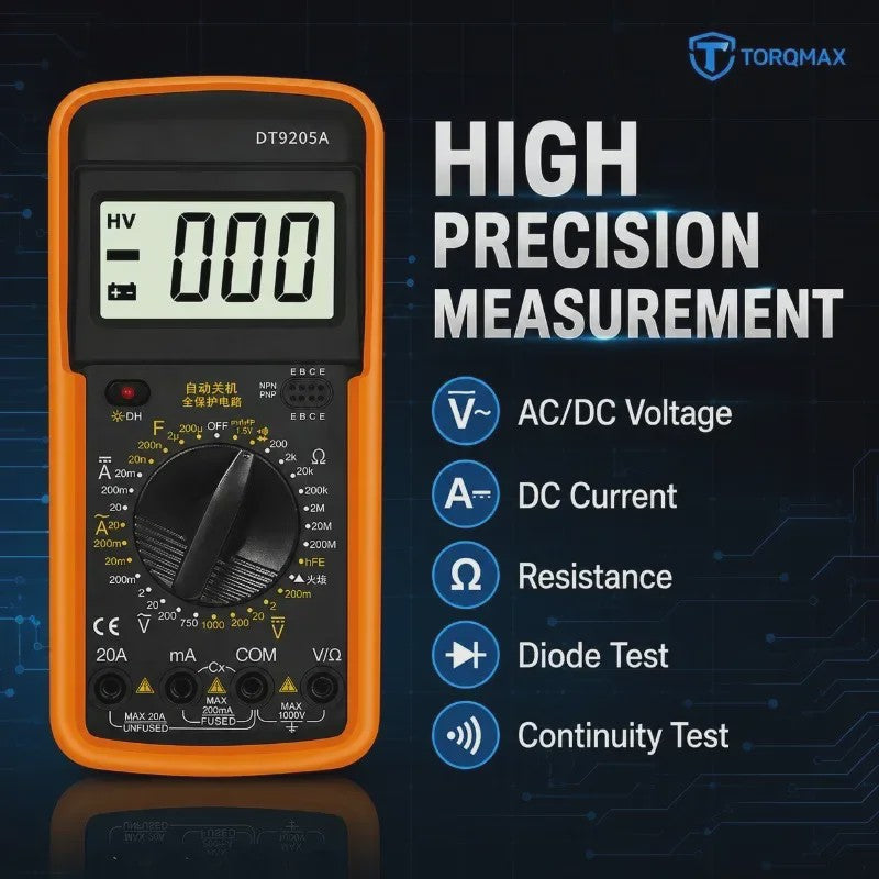DT-9205A Digitale Multimeter - Draagbaar, Veilig & Betrouwbaar