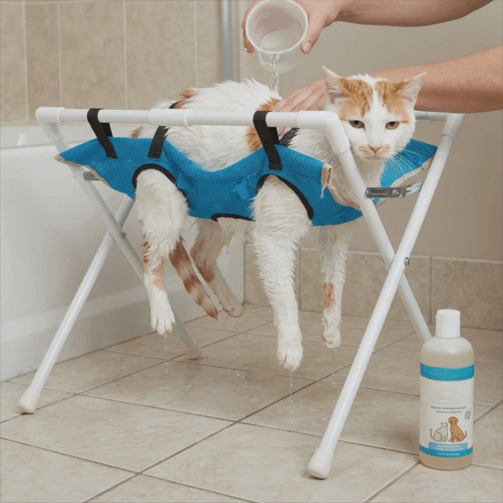 Opvouwbaar Honden & Katten Bad Hammock - Sneldrogend Verzorgingsrek voor Trimmen & Nagels Knippen
