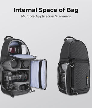 K&F CONCEPT 10L Waterdichte Camera Sling Backpack - Fotografie Rugzak voor DSLR/Mirrorless