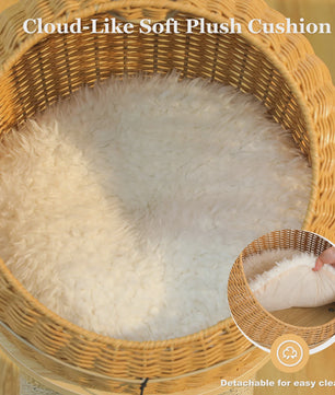 Dino Kattenkrabpaal met Mand en Sisalpaal - Rattan Design