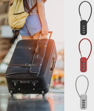4-Cijferig Zinklegering Combinatieslot met Staalkabel - Anti-diefstal Hangslot voor Rugzak, Bagage & Reizen